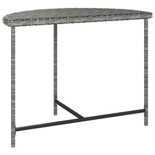 vidaXL Garden Table Grey Poly Rattan Medium Tough Garden Table