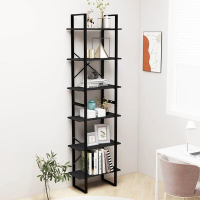 vidaXL Storage Shelf Black 23.6"x11.8"x82.7" Solid Wood Pine