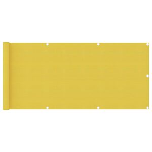 vidaXL Balcony Screen Yellow 29.5x157.5" HDPE