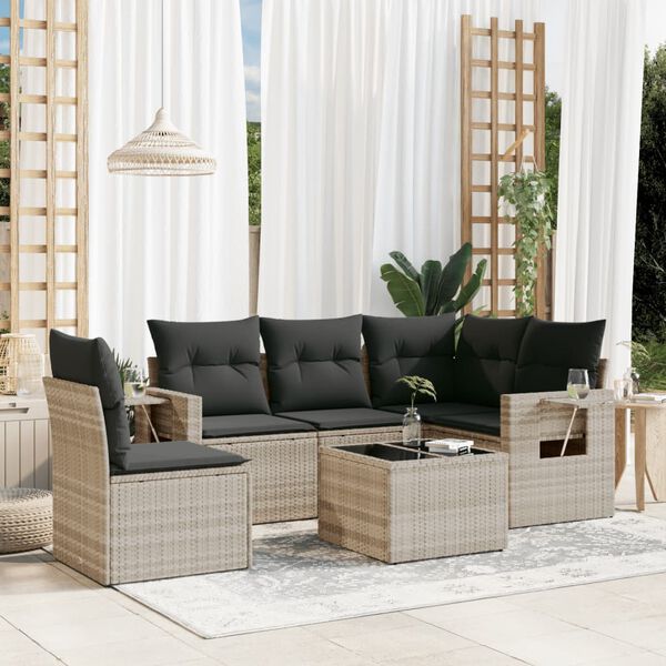 vidaXL Garden Sofa Set Light grey, Dark grey