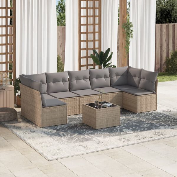 vidaXL Garden Sofa Set Beige