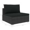 vidaXL Patio Lounge Set Set of 5 Black PE Rattan Modular