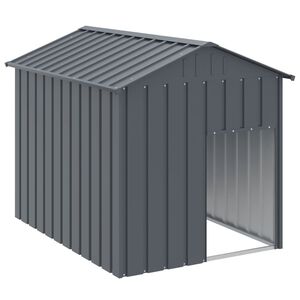 vidaXL Dog House Anthracite Galvanized Steel Medium Durable Dog House