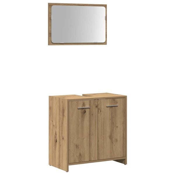 vidaXL Bathroom Cabinet With Mirror Artisan Oak Engineered Wood, Acrylic