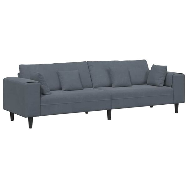 vidaXL Sofa with Cushion Dark Grey 98.43 x 30.31 x 29.92 in Velvet