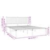 vidaXL Bed Frame White Powder-Coated Steel Full Bed Frame Rectangular