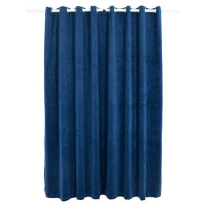 vidaXL Blackout Curtain with Metal Rings Velvet Dark Blue 114.2x96.5"