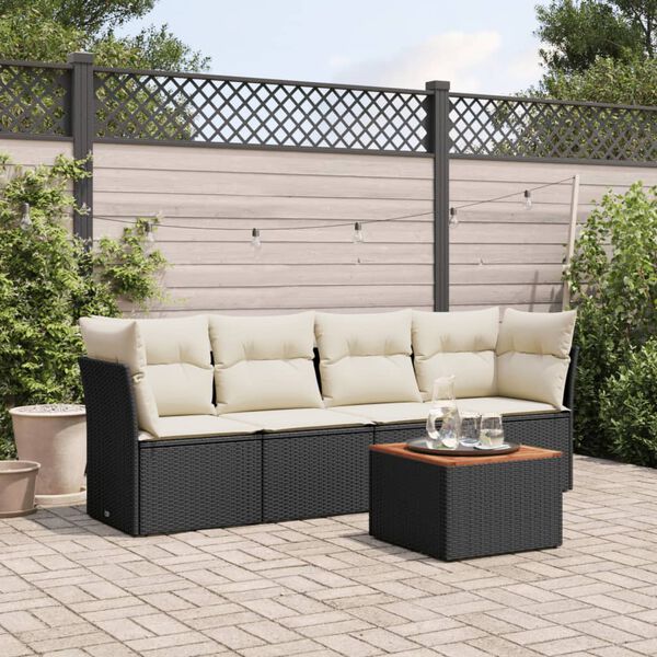 vidaXL Garden Sofa Set Black PE rattan Large Modular Garden Sofa Set