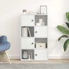 vidaXL Bookcase White Engineered Wood Medium Bookcase Rectangular