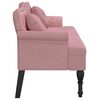 vidaXL Bench Pink Velvet (100% polyester), plywood, solid rubber wood