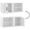 vidaXL TV Cabinet Set of 2 High Gloss White Engineered Wood Medium