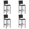 vidaXL Garden Bar Set Black Solid Acacia wood Medium Durable