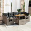 vidaXL Garden Sofa Set Grey, Dark Grey PE Rattan 7 Piece Set
