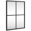 vidaXL Wall Mirror Black Glass and Powder-Coated Iron 12 x 16 in