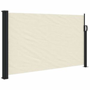 vidaXL Retractable Side Awning Cream Polyester with PU coating