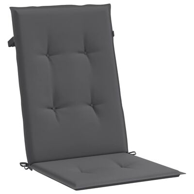 vidaXL Garden Highback Chair Cushions 2 pcs Anthracite 47.2"x19.7"x1.2" Fabric