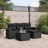 vidaXL Patio Sofa Set Black PE Rattan, Powder-coated Steel, Tempered Glass