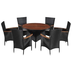 vidaXL Dining Set Brown and black