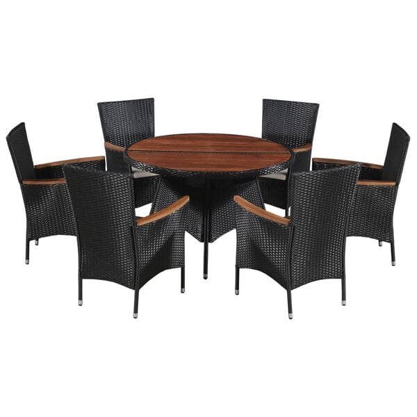 vidaXL Dining Set Brown and black