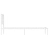 vidaXL Bed Frame White Steel Twin Bed Frame Rectangular Modern