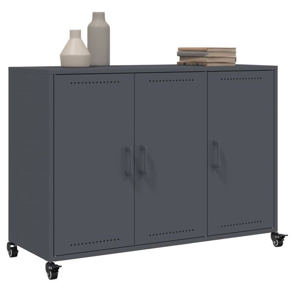 vidaXL Sideboard Anthracite 39.6"x15.4"x28.3" Steel