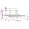 vidaXL Bed Frame White Powder-coated Steel Super King Bed Frame