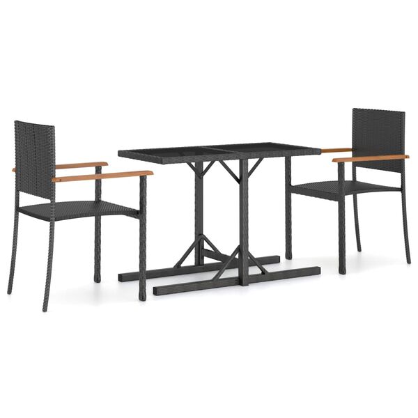 vidaXL Dining Set Black, Brown