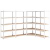 vidaXL 5-Layer Shelves 4 pcs Silver Steel&Engineered Wood