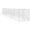 vidaXL Outdoor Dog Kennel Silver Galvanized Steel 6.6 x 45.9 x 6.6 ft