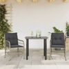 vidaXL 3 Piece Bistro Set with Cushions Light Grey Poly Rattan