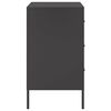 vidaXL Bedside Cabinet Set of 2 Black Cold-rolled steel Medium