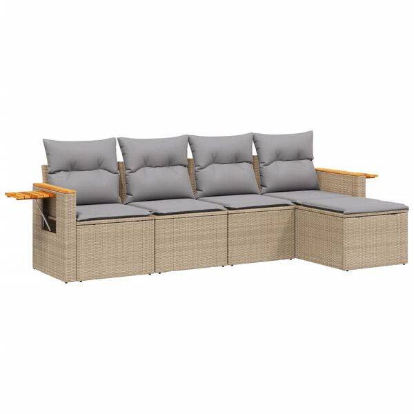 vidaXL Garden Sofa Set Beige, Light grey