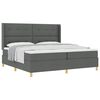 vidaXL Box Spring Bed with Mattress Dark Grey 78.74 x 78.74 in Fabric