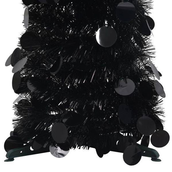 vidaXL Pop-up Christmas Tree Black PET 5.9 ft Collapsible