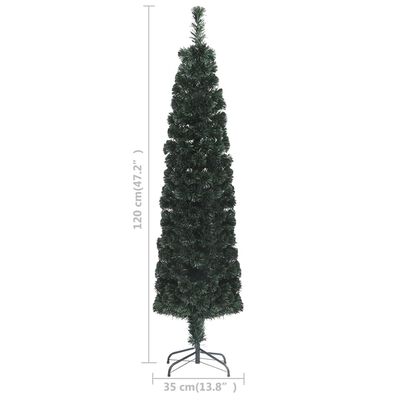 vidaXL Artificial Slim Christmas Tree with Stand 4 ft Fiber Optic