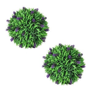 vidaXL Artificial Plant Set of 2 Green & Purple Polyethylene Medium