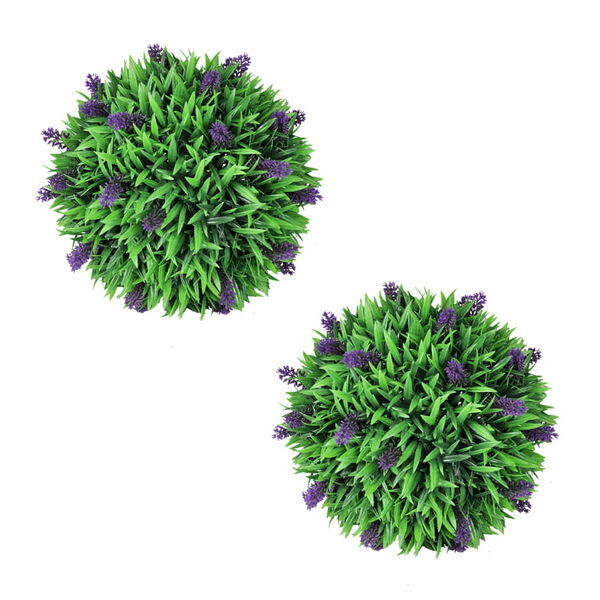 vidaXL Artificial Plant Set of 2 Green & Purple Polyethylene Medium