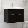 vidaXL Sink Cabinet With Basin Black and White Engineered wood and Ceramic
