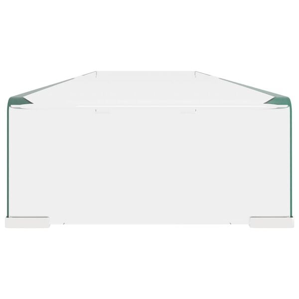 vidaXL TV Cabinet Clear Tempered Glass 47.2 in x 11.8 in x 5.1 in Sleek