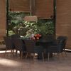 vidaXL 9 Piece Patio Dining Set Poly Rattan Black