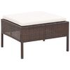 vidaXL Garden Lounge Set Brown PE Rattan Medium Modular