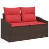 vidaXL Garden Sofa Brown 123 x 62 x 69cm poly rattan