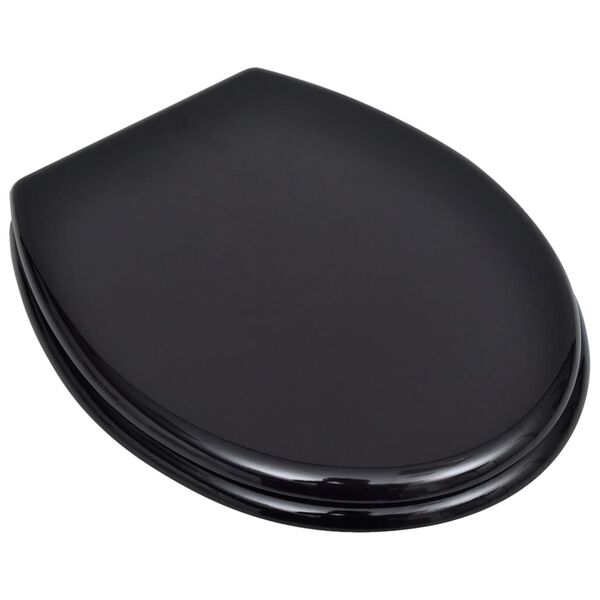 vidaXL Toilet Seats with Lids 2 pcs MDF Black (2x140802)