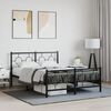 vidaXL Bed Frame Black Powder-Coated Steel Double Bed Frame