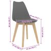 vidaXL Dining Chair Set of 4 Grey Plastic, Beech wood, Rubber wood