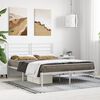 vidaXL Bed Frame White Powder-Coated Steel Full Bed Frame Rectangular
