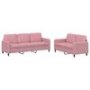 vidaXL Sofa Set Pink Velvet (100% polyester), metal, textilene, plywood