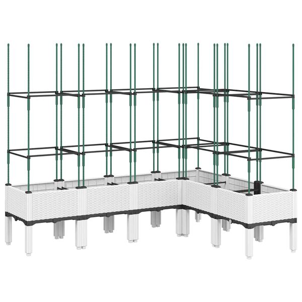 vidaXL Garden Planter White Polypropylene Large Durable Garden Planter