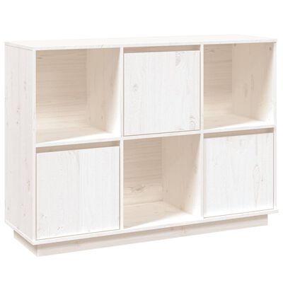 vidaXL Sideboard White 43.5"x13.8"x31.5" Solid Wood Pine