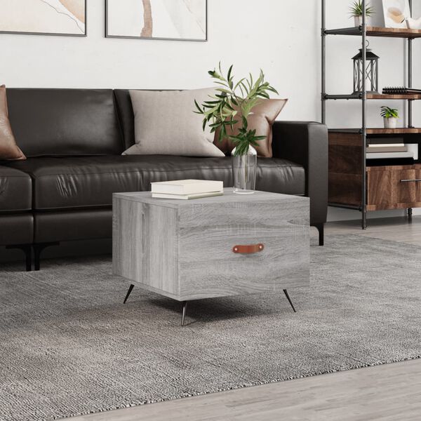vidaXL Coffee Table Grey Sonoma Engineered wood, Iron Compact